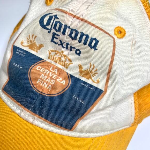 CORONA EXTRA CERVEZA Yellow Puerto Vallarta Mesh Trucker Hat Snapback Cap Beer - Picture 4 of 9
